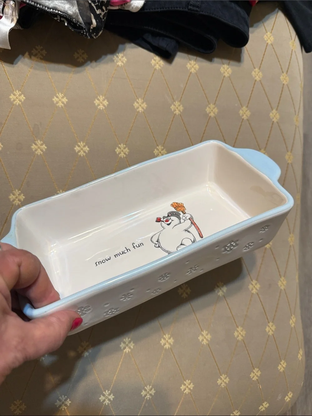 Rae Dunn Artisan Collection Frosty the Snowman Ceramic Baking Dish